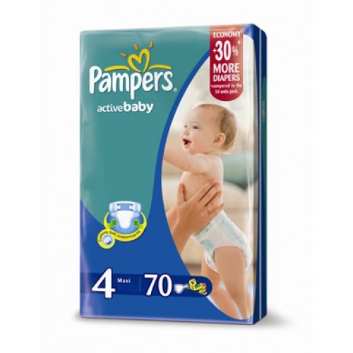 Подгузники Pampers Active baby Maxi 7-14 кг 70 шт